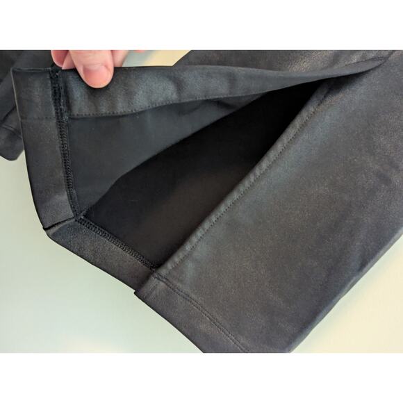 Athleta Delancey Gleam Faux Leather Straight Leg Pant Zip Pockets Split Hem Sz S - Picture 5 of 10